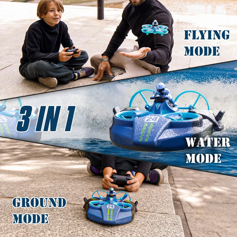 3 In 1 RC Drone Hovercraft Air Flight